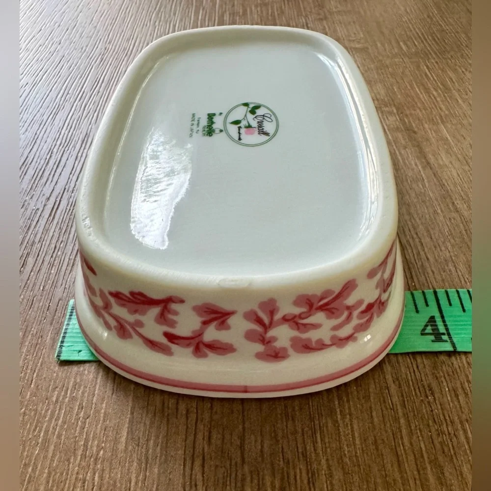 Vintage Croscill Ceramic Soap Dish with Pink Floral Design by Bathelle Fashions